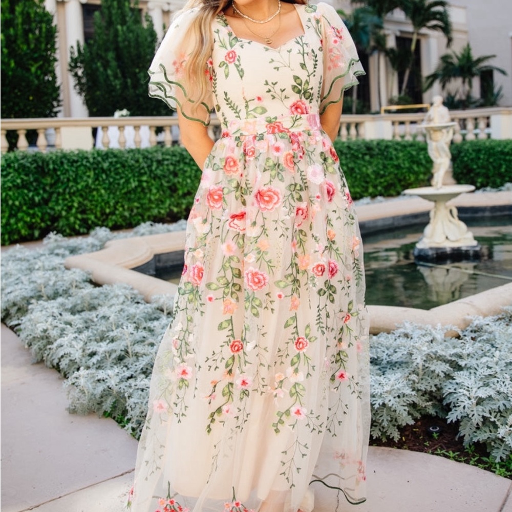 Ivy City Co White Flora Dress - 2X